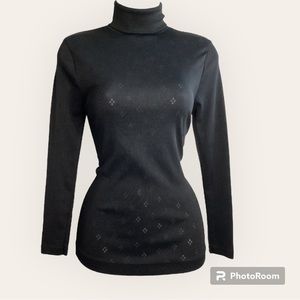 Black Sheer Long Sleeve Turtleneck